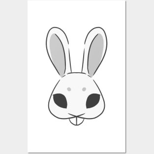 White rabbit mask Posters and Art